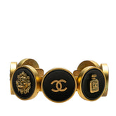 シャネル ヴィンテージ ココマーク バングル ゴールド ブラック メッキ レディース CHANEL 【中古】